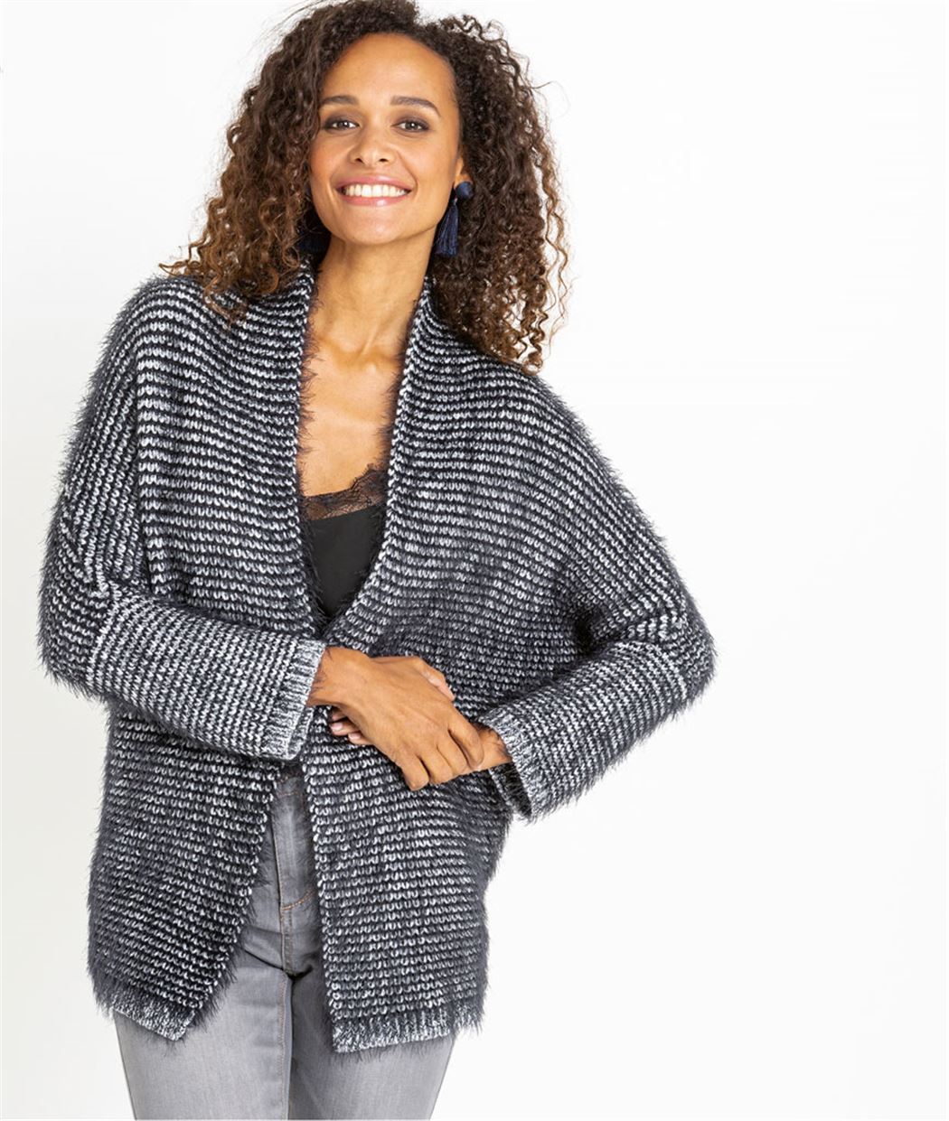 Gilet femme noir et blanc NOIR
