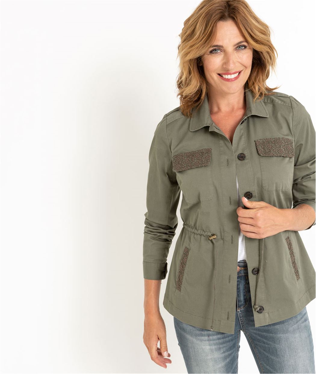 Veste femme saharienne kaki KAKI