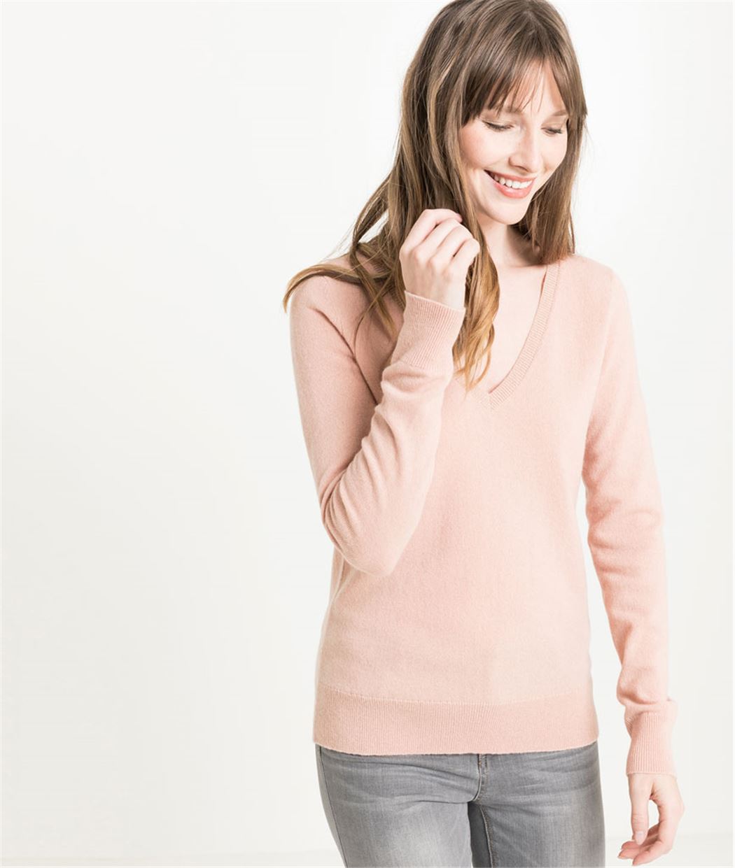 Pull femme laine et cachemire ROSE