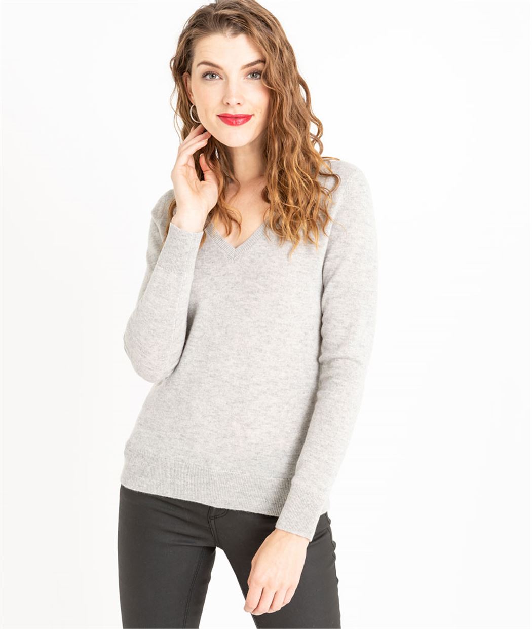 Pull femme laine et cachemire GRIS