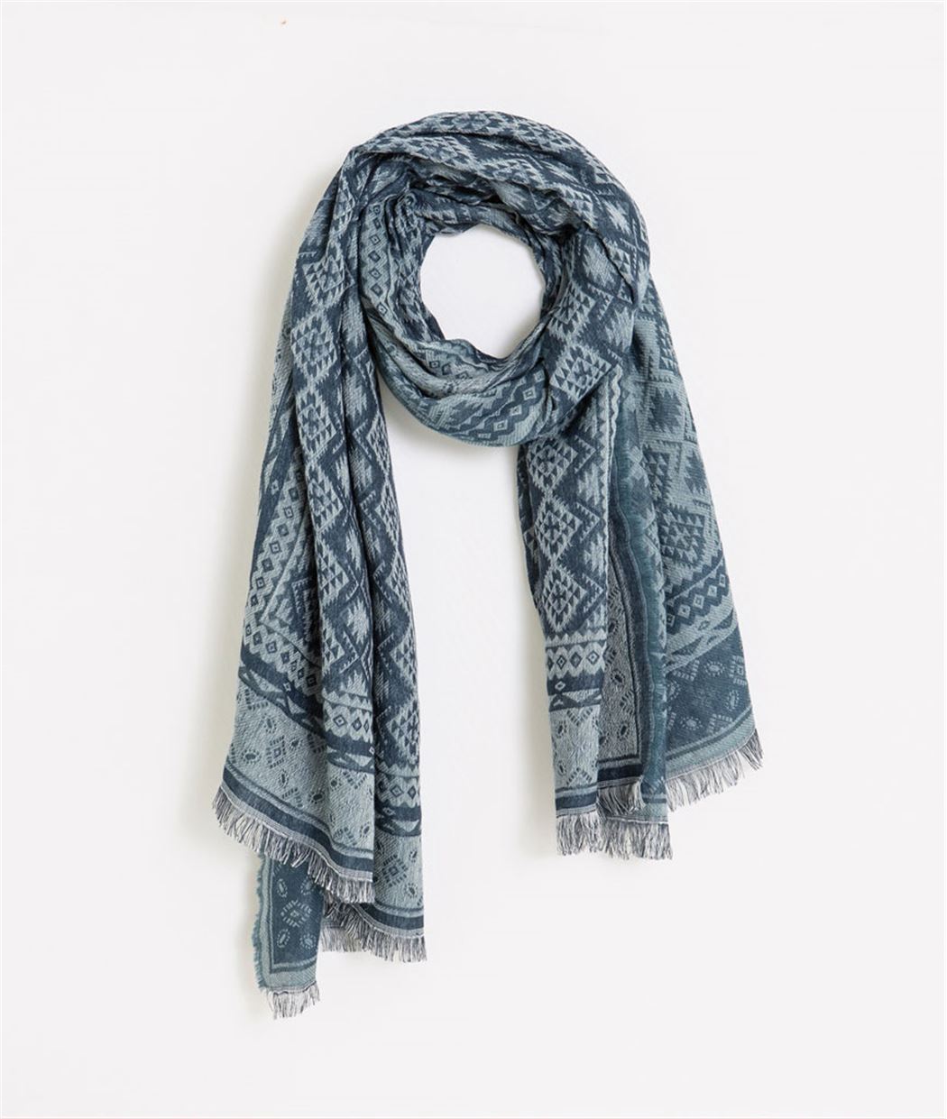 Foulard femme bleu imprimé BLEU - Grain de Malice