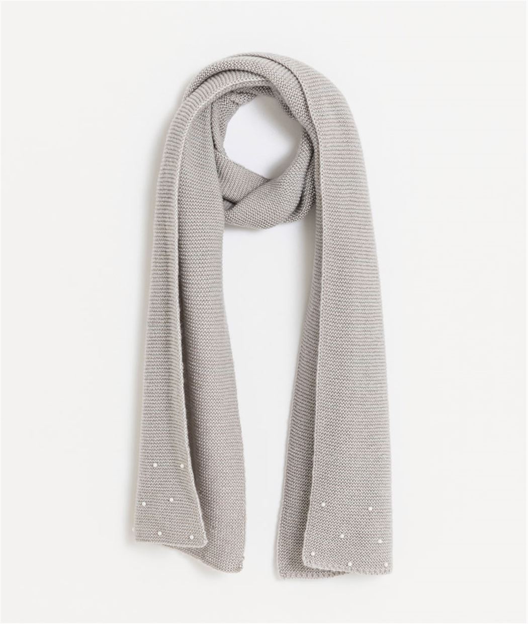 Echarpe grise avec perles blanches GRIS