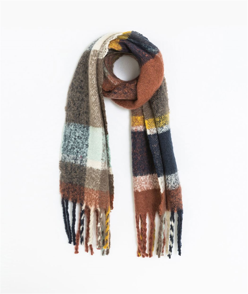 Echarpe femme chaude à carreaux MULTICOLORE