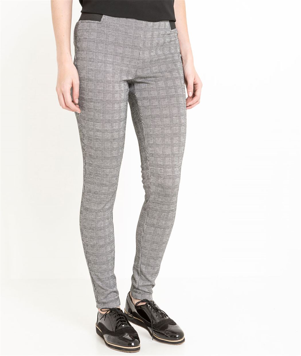 Legging femme à carreaux GRIS