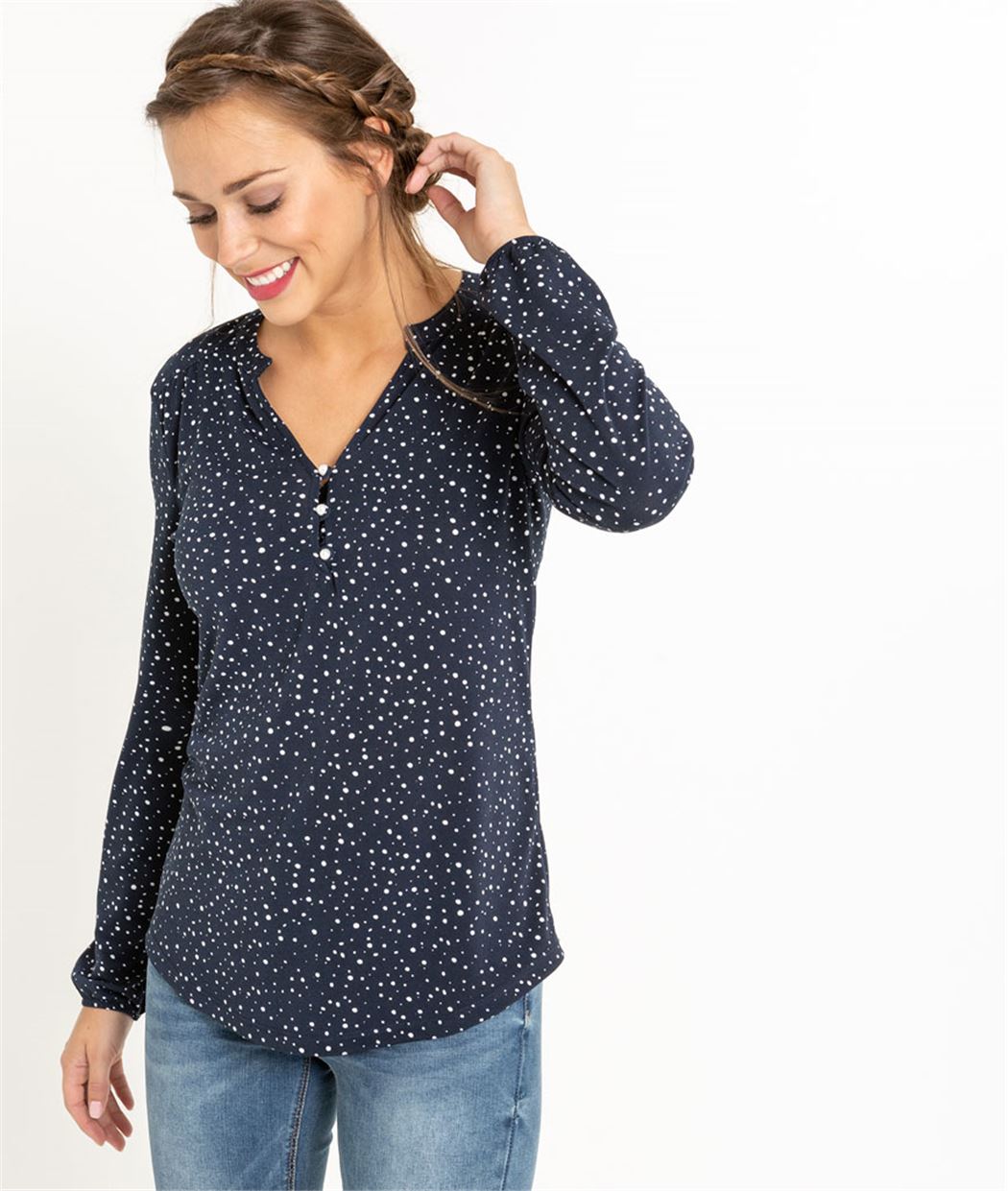 T-shirt femme manches longues MARINE