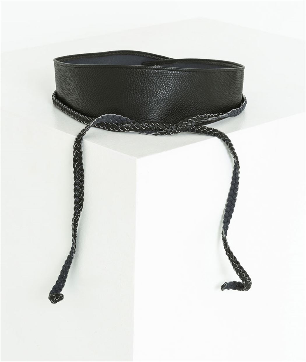 Ceinture femme large à nouer NOIR