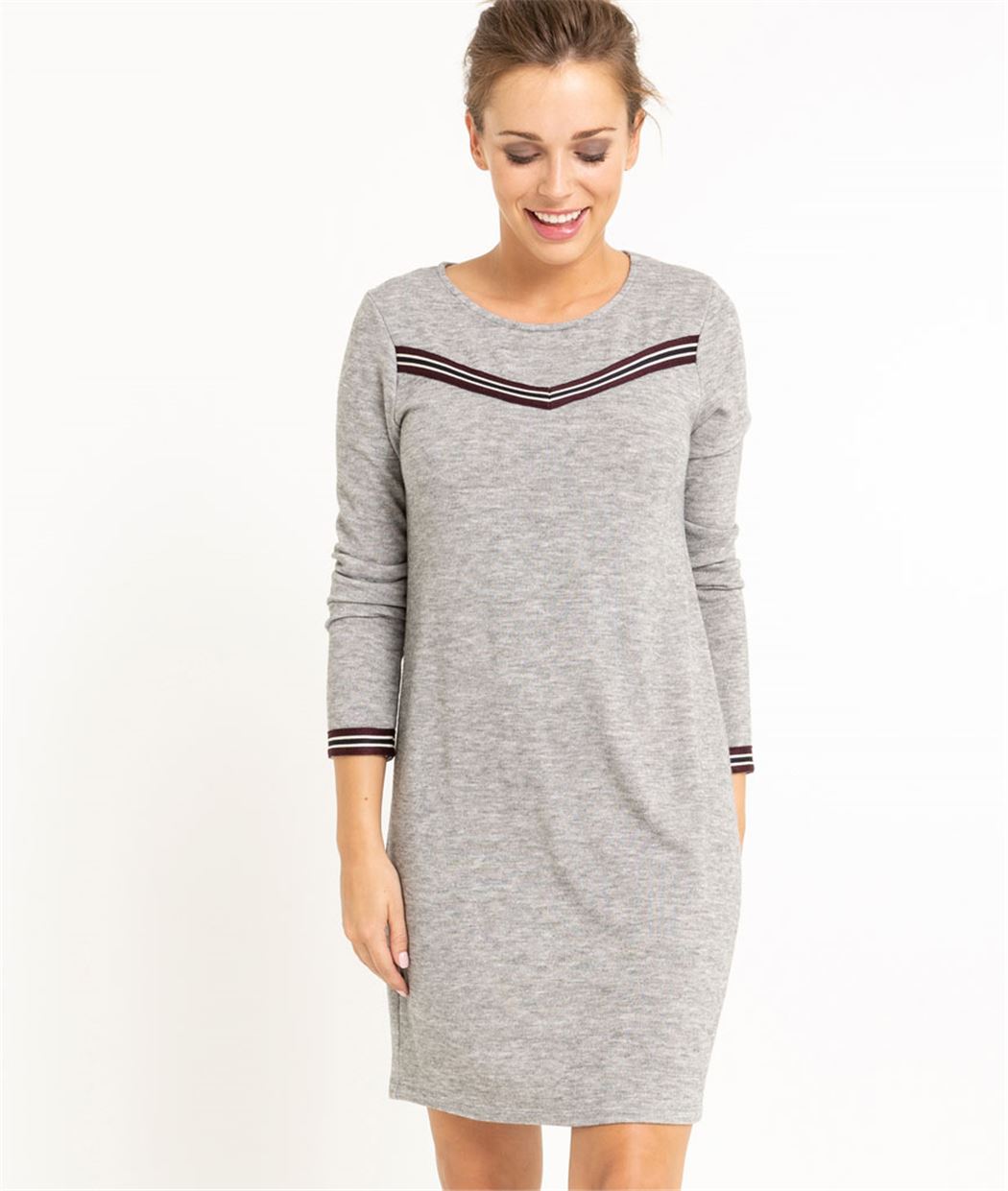 Robe femme en maille sport GRIS CLAIR