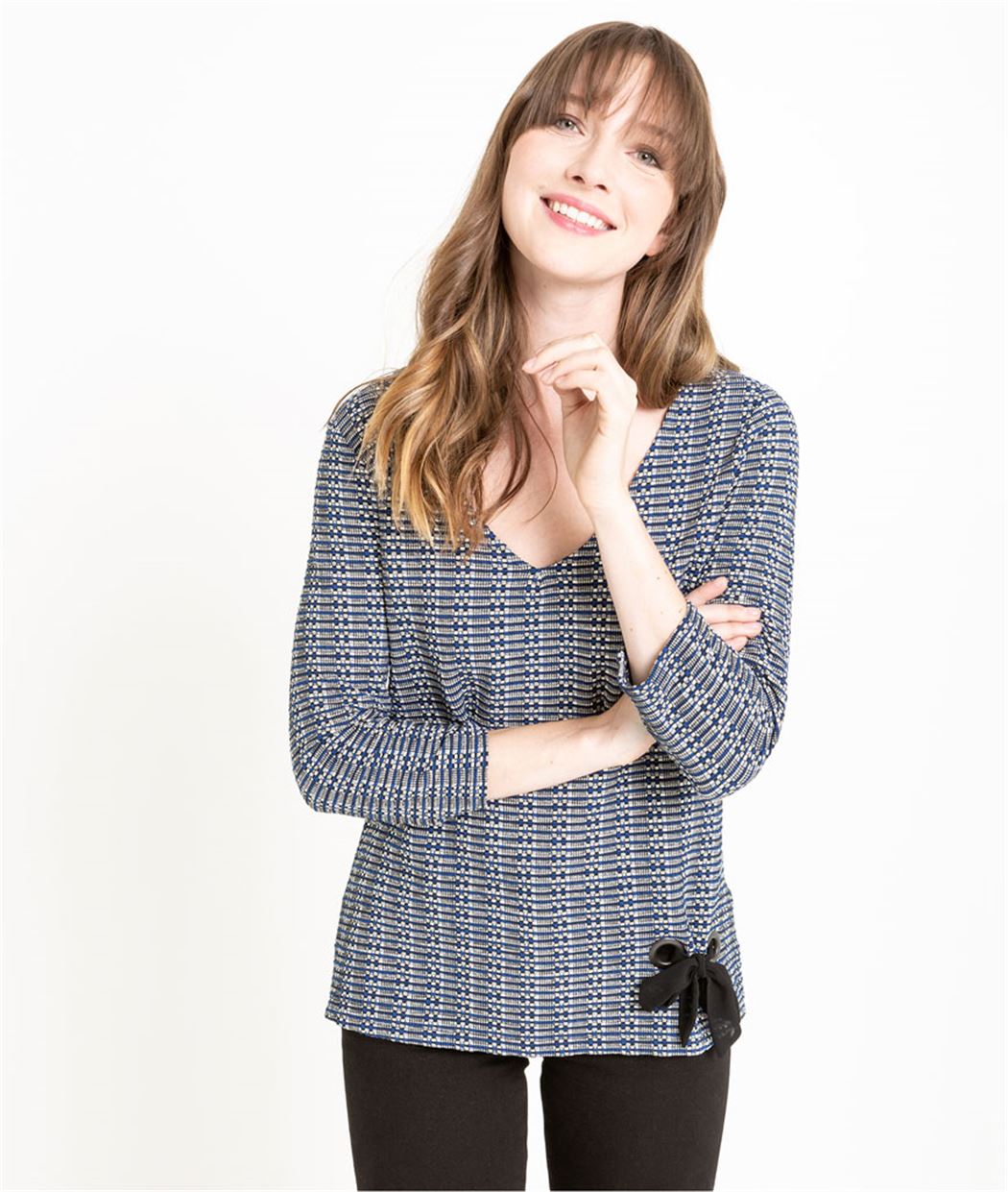 Sweat femme manches 3/4 MARINE