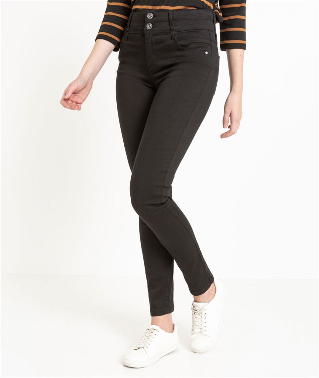 Jean slim taille haute BLACK