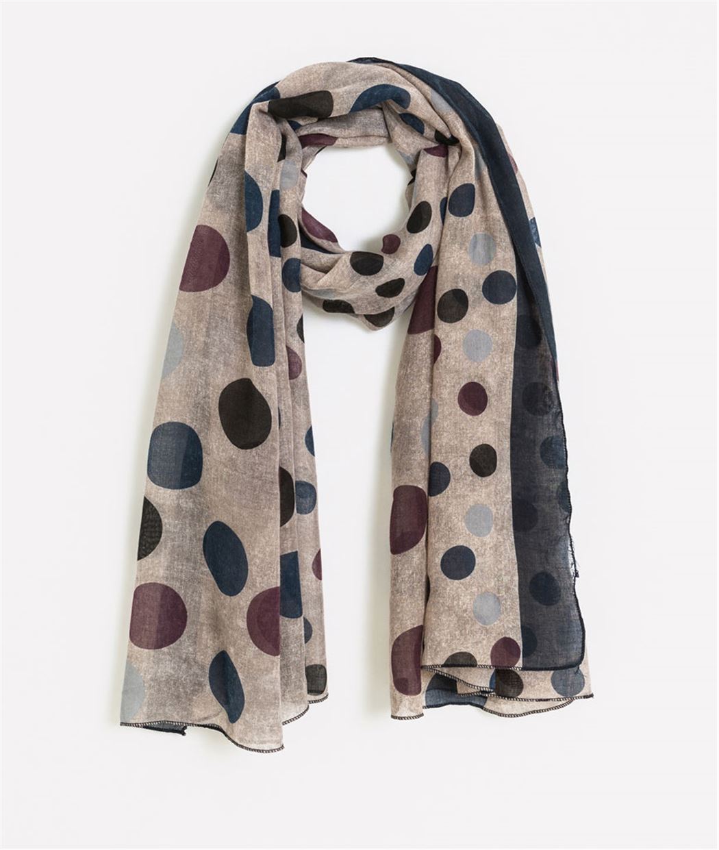 Foulard femme coloré à pois BLEU