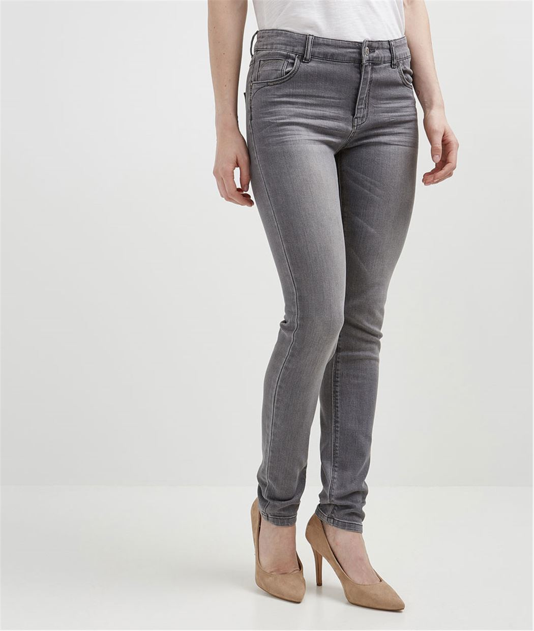 Jean slim femme GRIS
