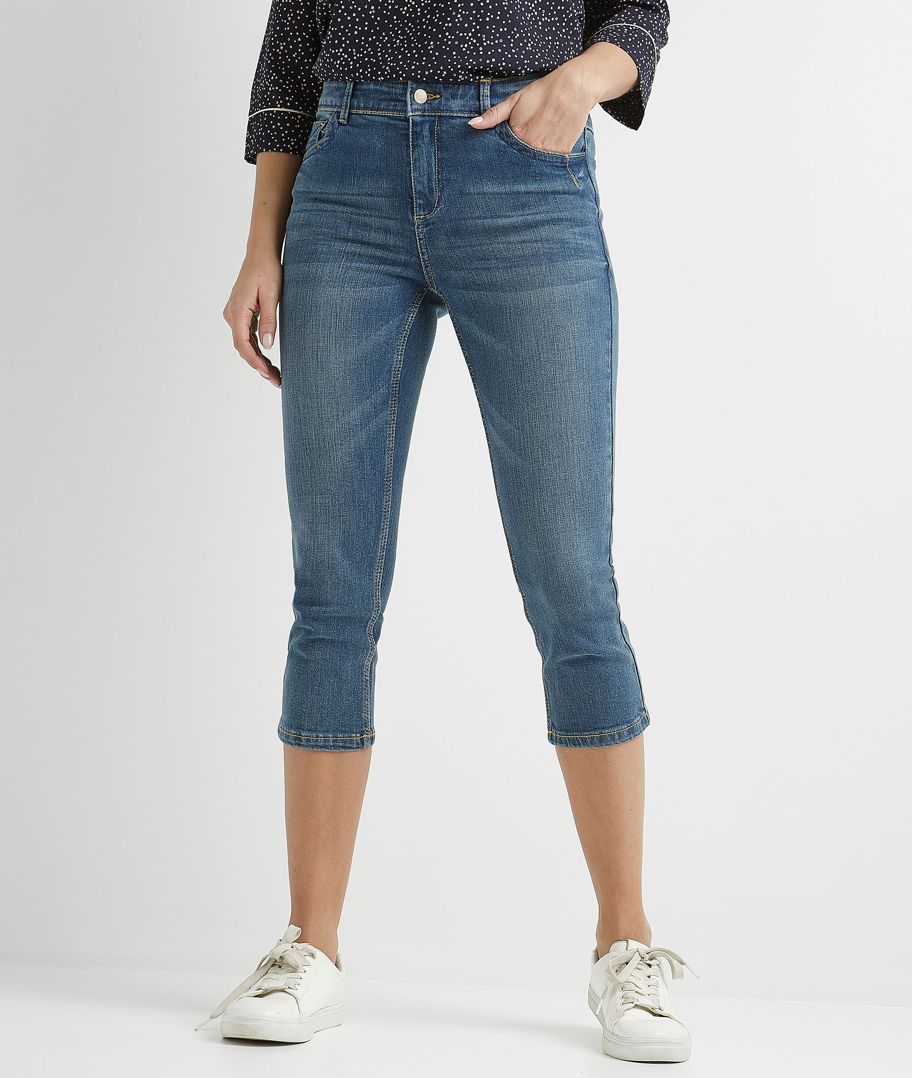 Corsaire femme en denim LIGHT STONE