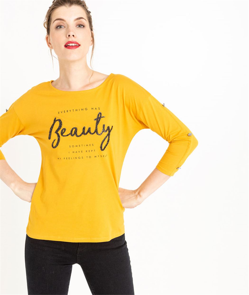 T-shirt femme manches 3/4 safran SAFRAN