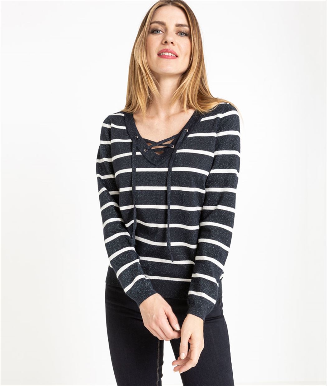 Marinière femme avec lacets MARINE