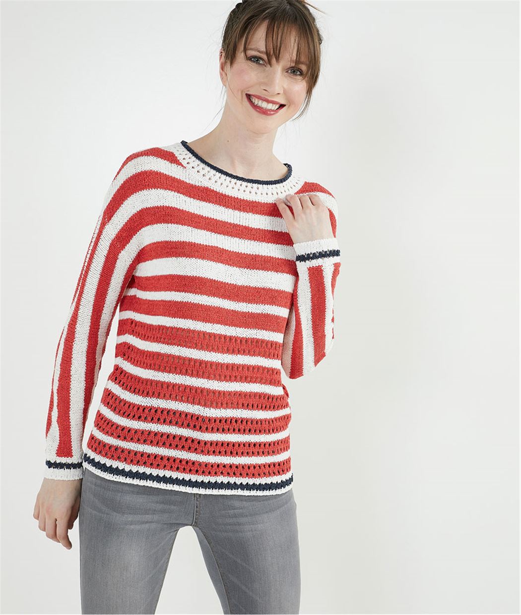Pull tricot ruban ECRU