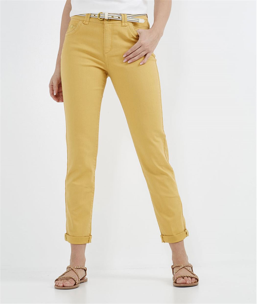 Pantalon femme raccourci uni MIEL