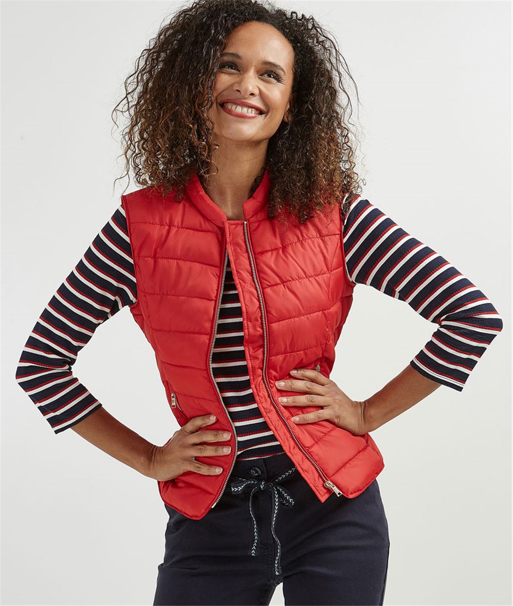 Doudoune femme sans manches ROUGE