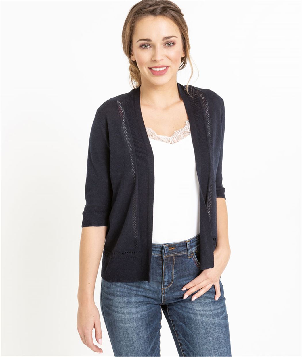 Gilet femme avec détails ajourés MARINE