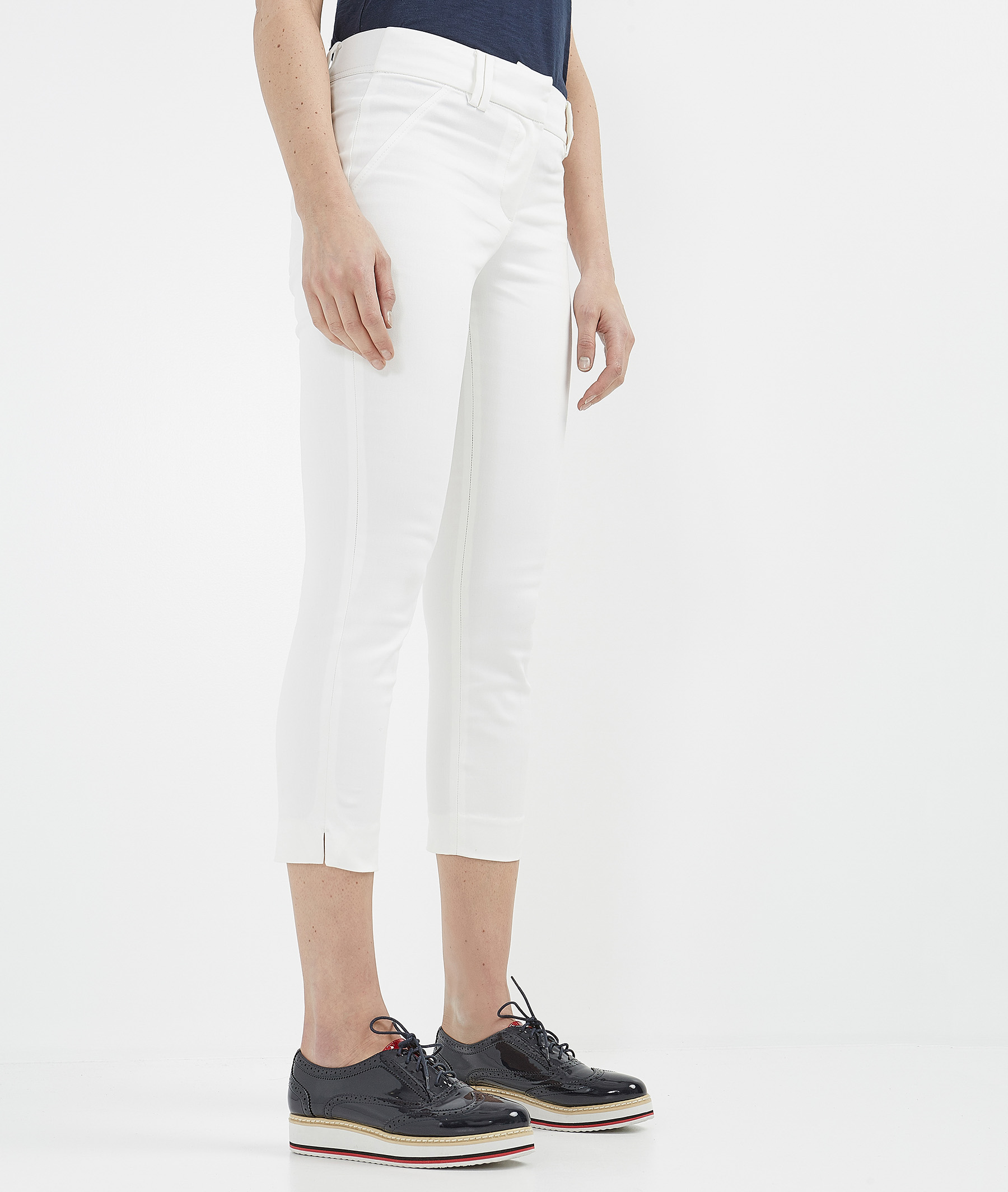 Pantalon femme droit 7/8ème BLANC CASSE