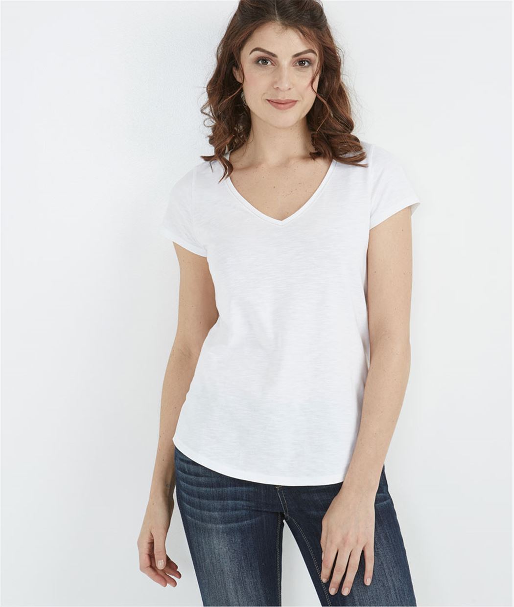 T-shirt femme basique BLANC