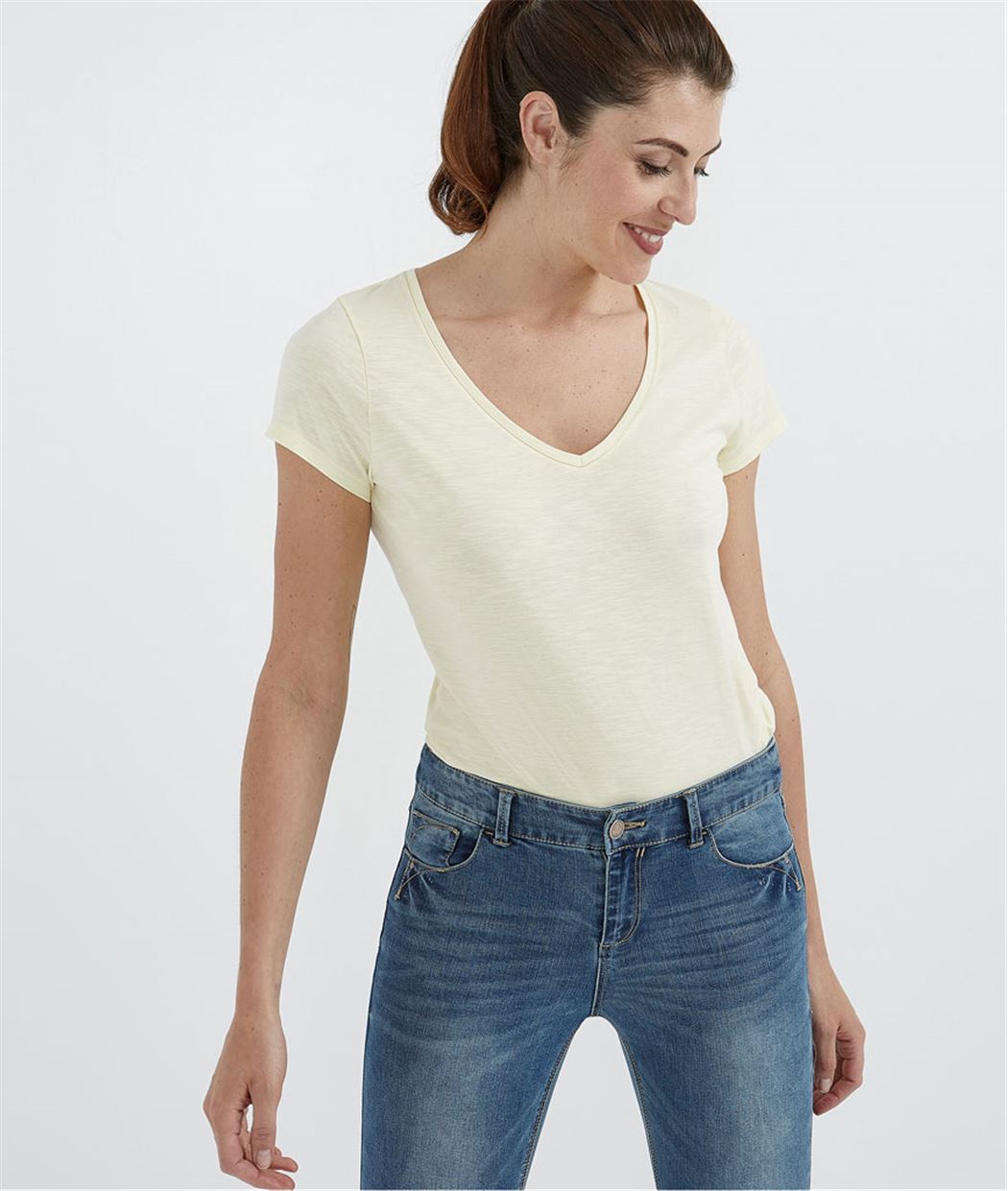 T-shirt femme basique JAUNE