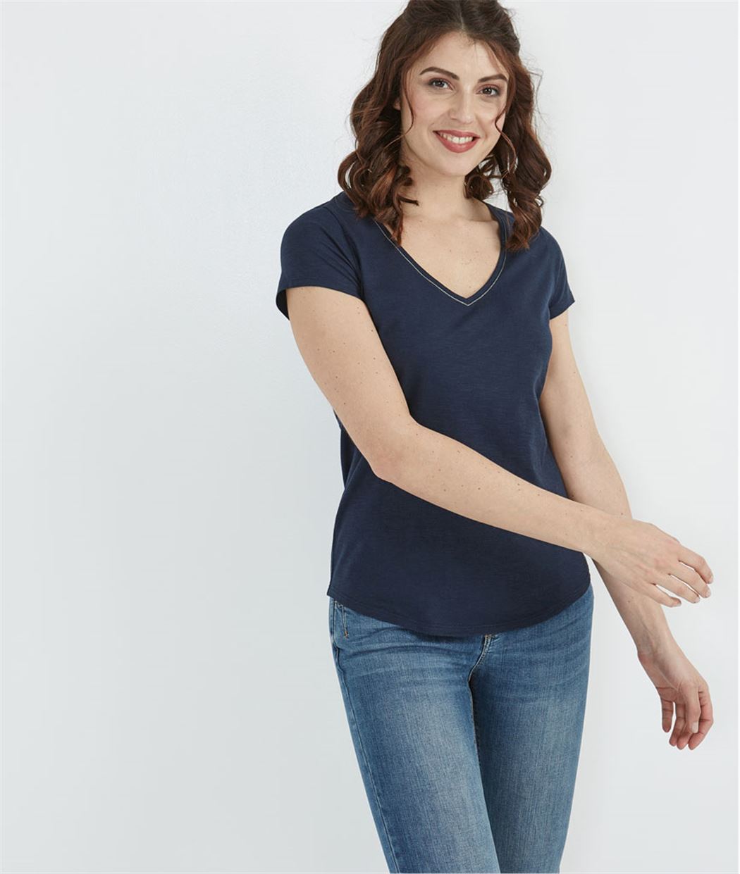 T-shirt femme basique MARINE