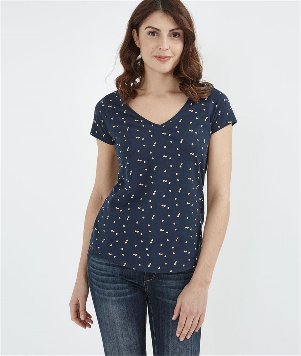 T-shirt femme basique avec imprimés MARINE