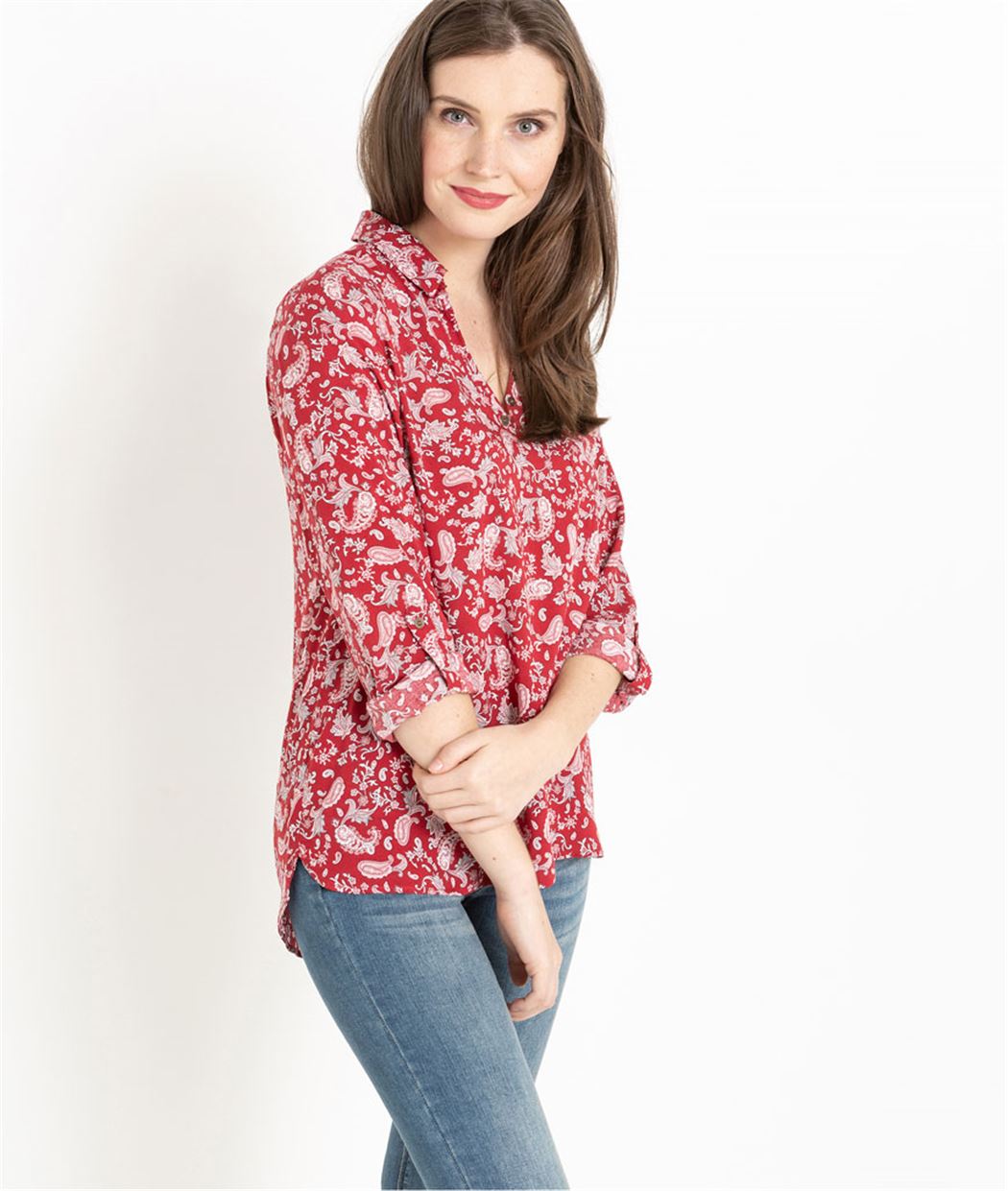 Chemisier femme fluide imprimé rouge IMP.ROUGE