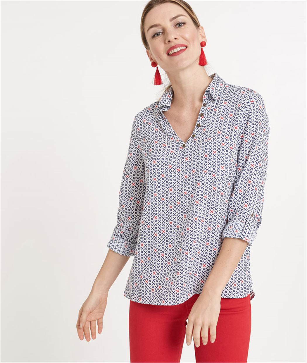 Chemisier femme imprimé bleuté IMP.BLEU