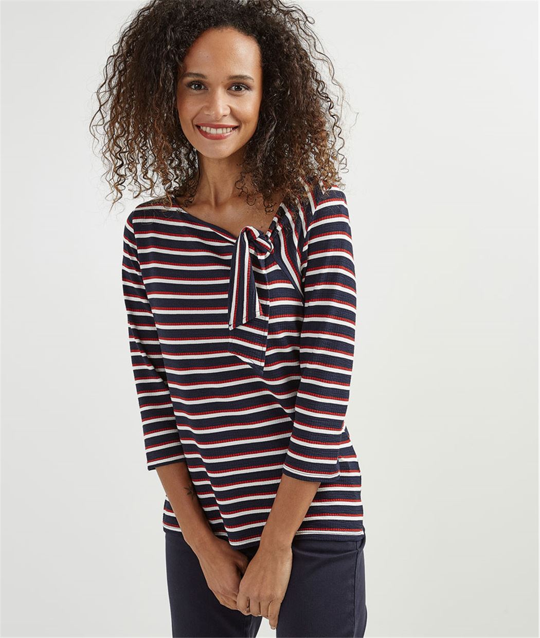 T-shirt femme esprit marinière MARINE