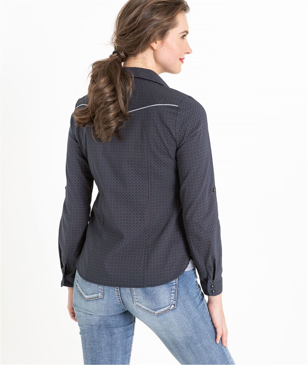 Chemisier femme structuré à motifs MARINE