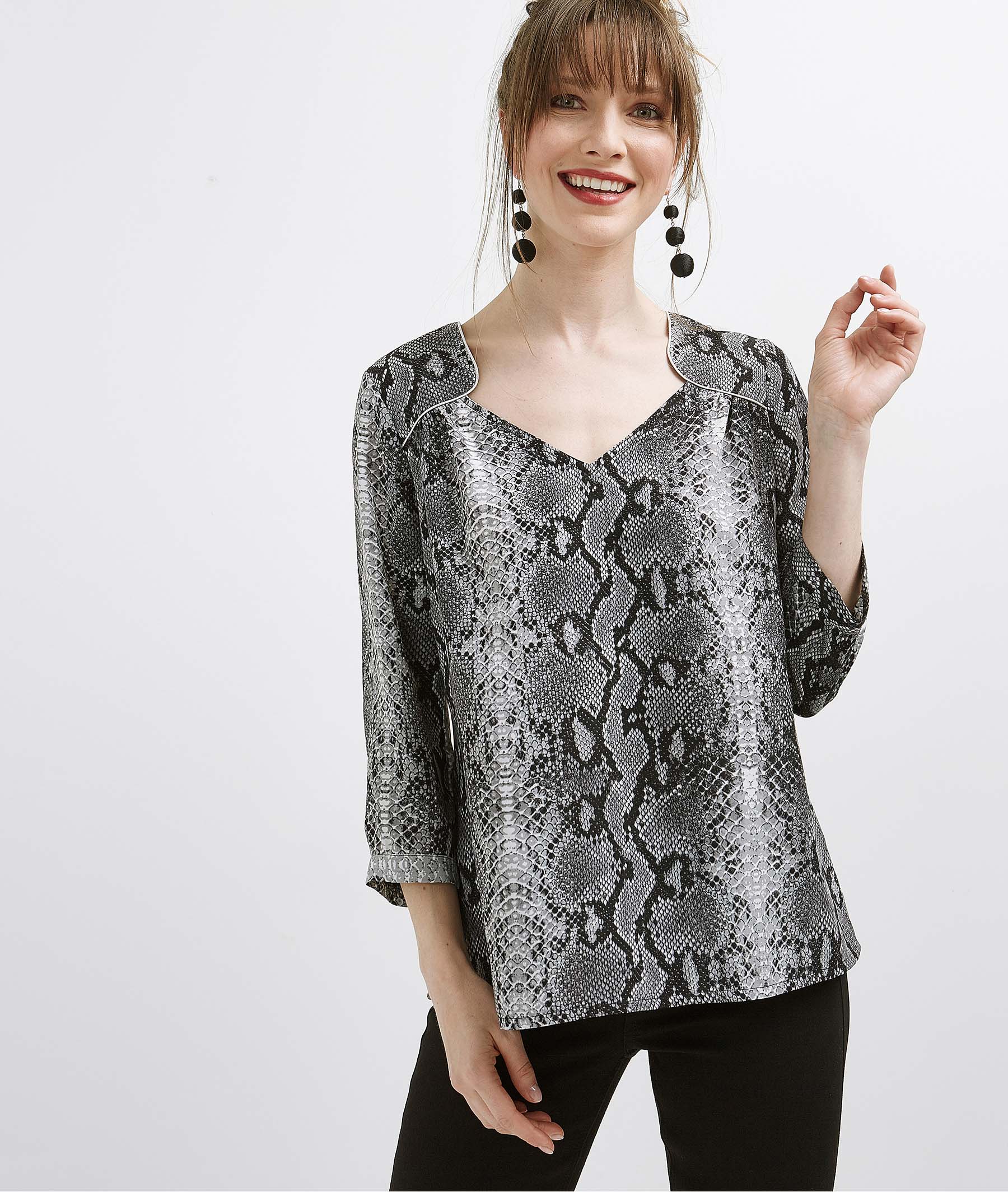 Blouse femme fluide effet python PEAU DE BETE