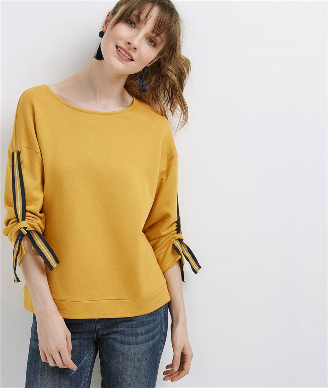 Sweat femme safran avec rayures SAFRAN