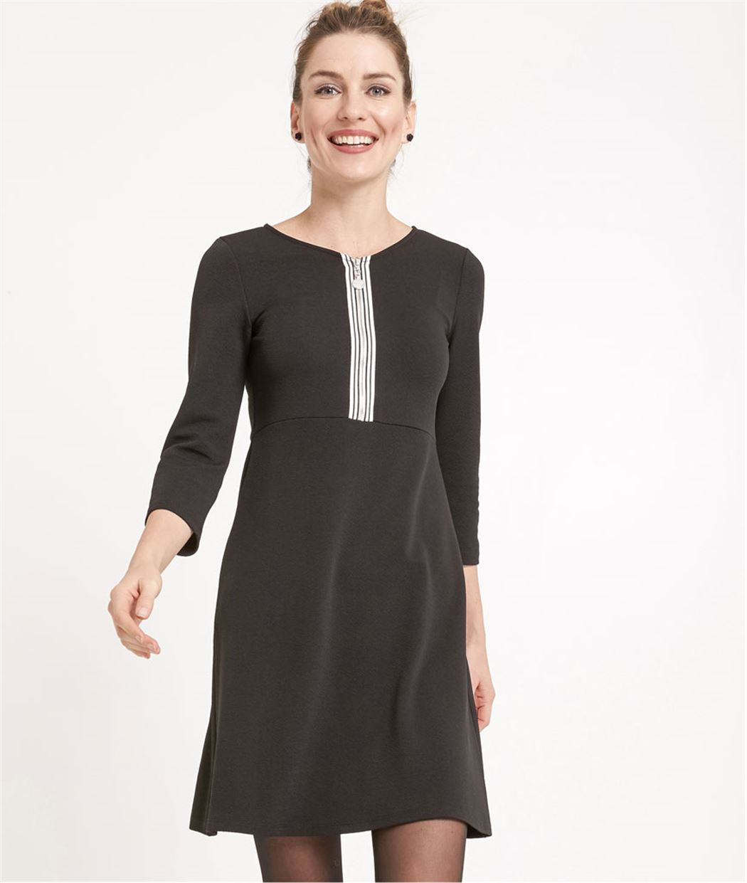 Robe femme avec zip poitrine NOIR