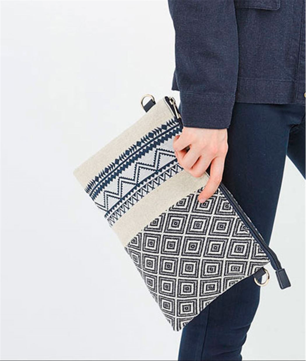Pochette femme en tissu BLEU