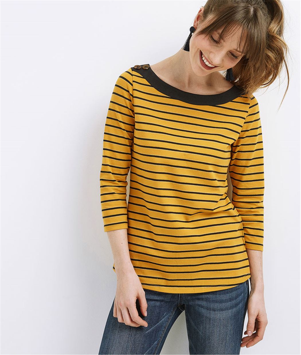 T-shirt femme rayé col bateau SAFRAN