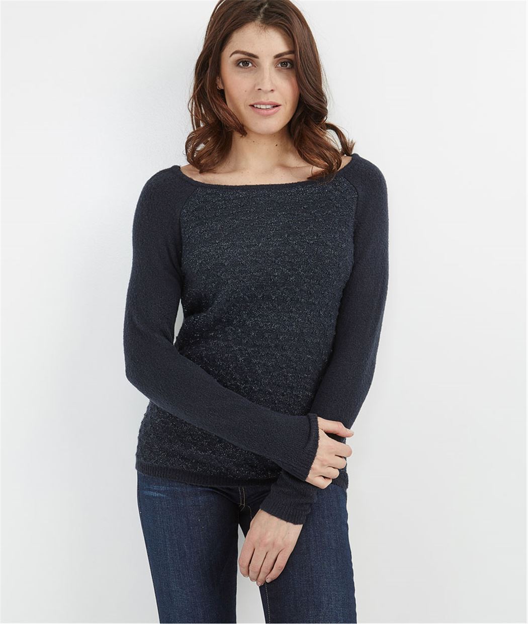 Pull femme tricot fantaisie MARINE