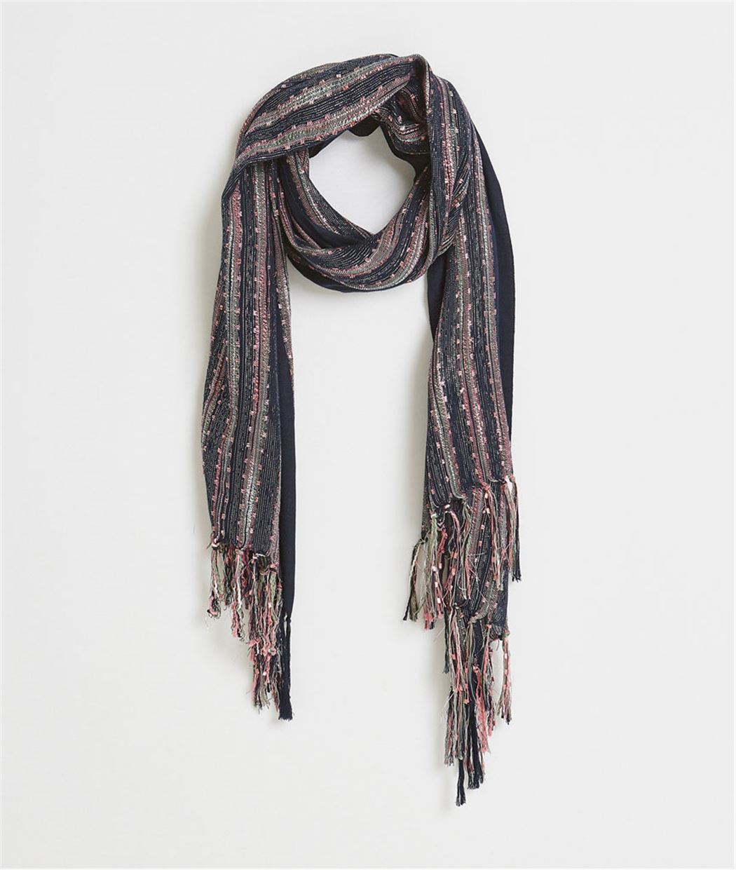 Foulard femme brodé MARINE