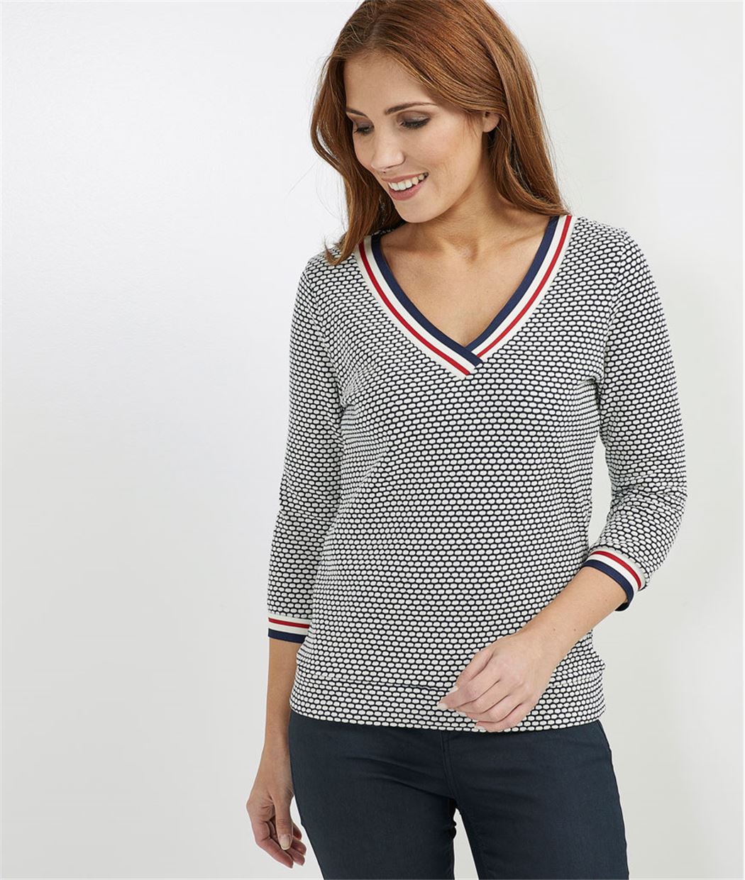 Sweat femme bleu blanc rouge MARINE - Grain de Malice