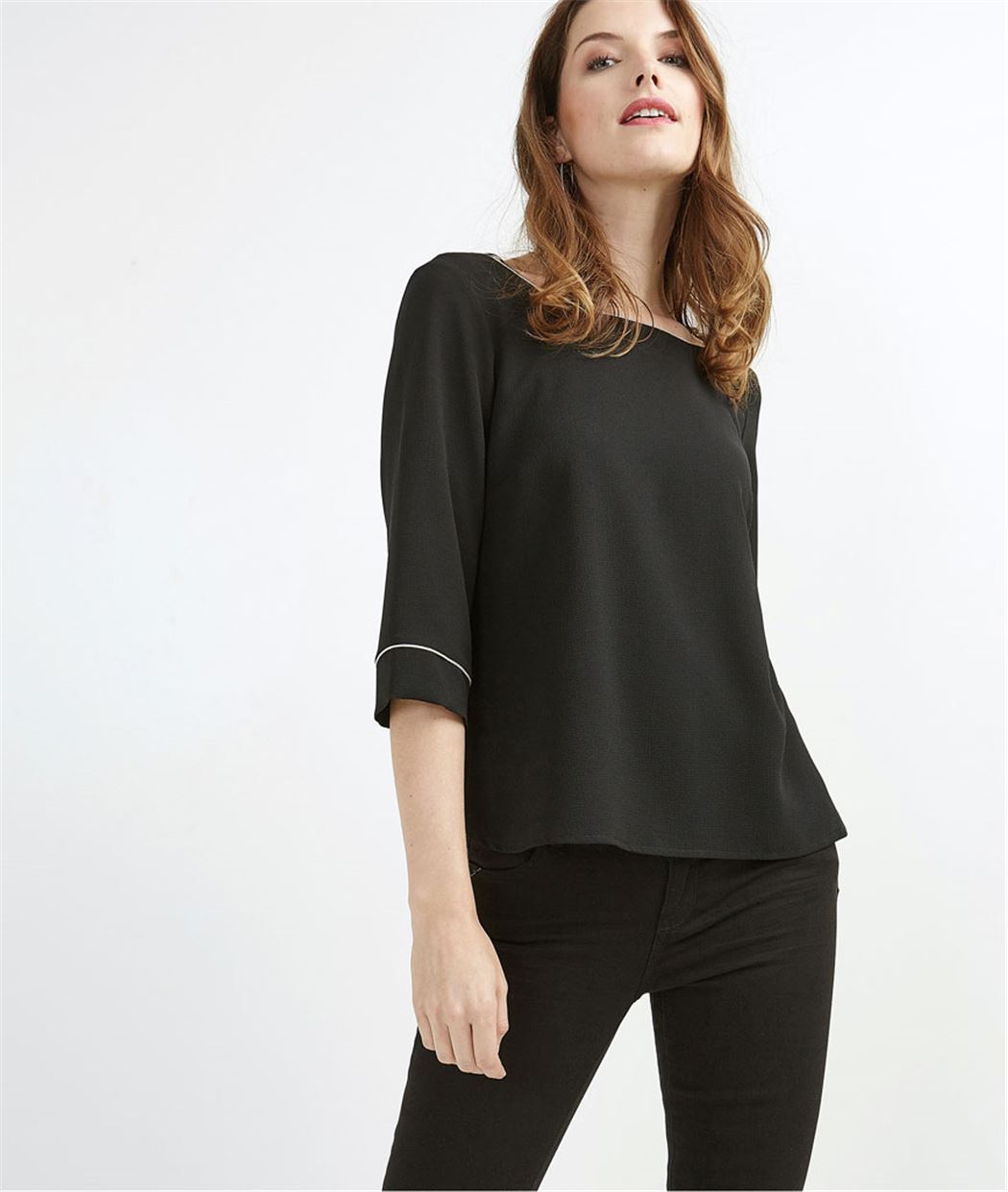 Chemisier femme esprit cape 3 coloris NOIR