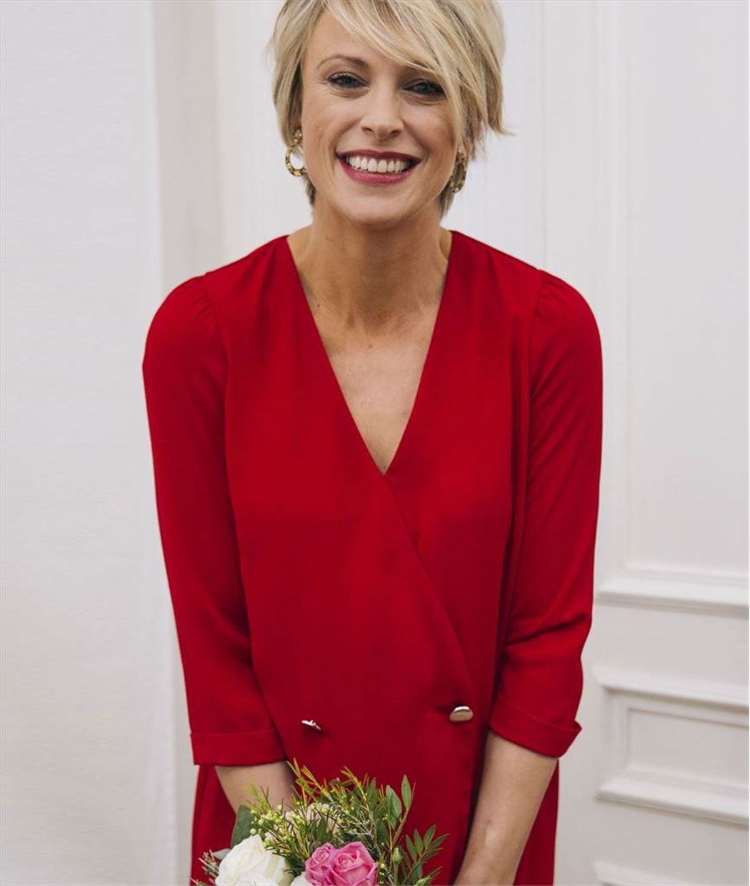 Robe femme rouge croisée ROUGE