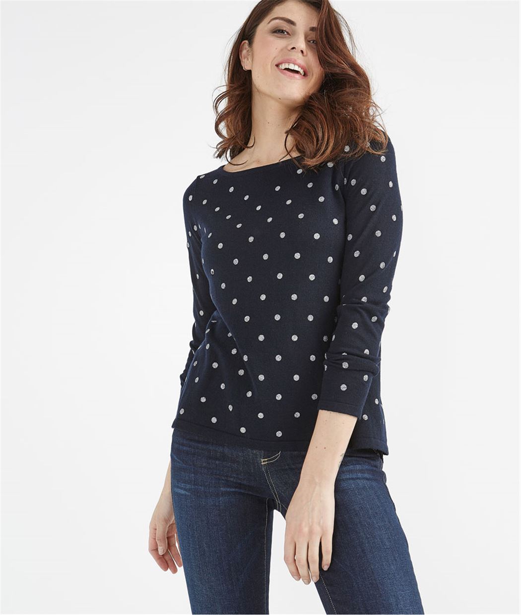 Pull ouverture dos et pois MARINE