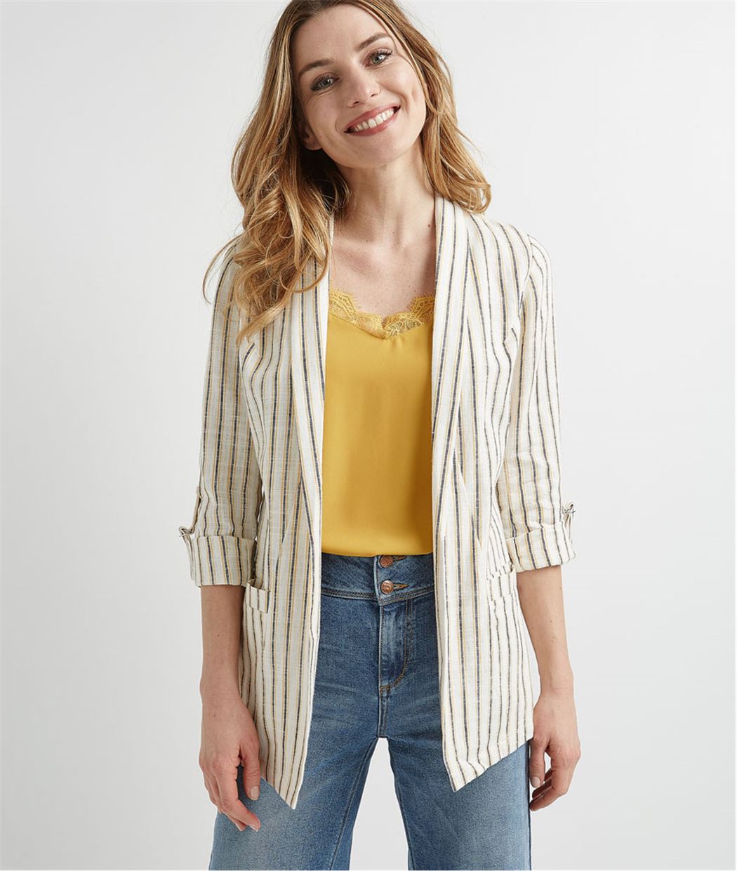 Veste femme fluide mélange coton et lin SAFRAN