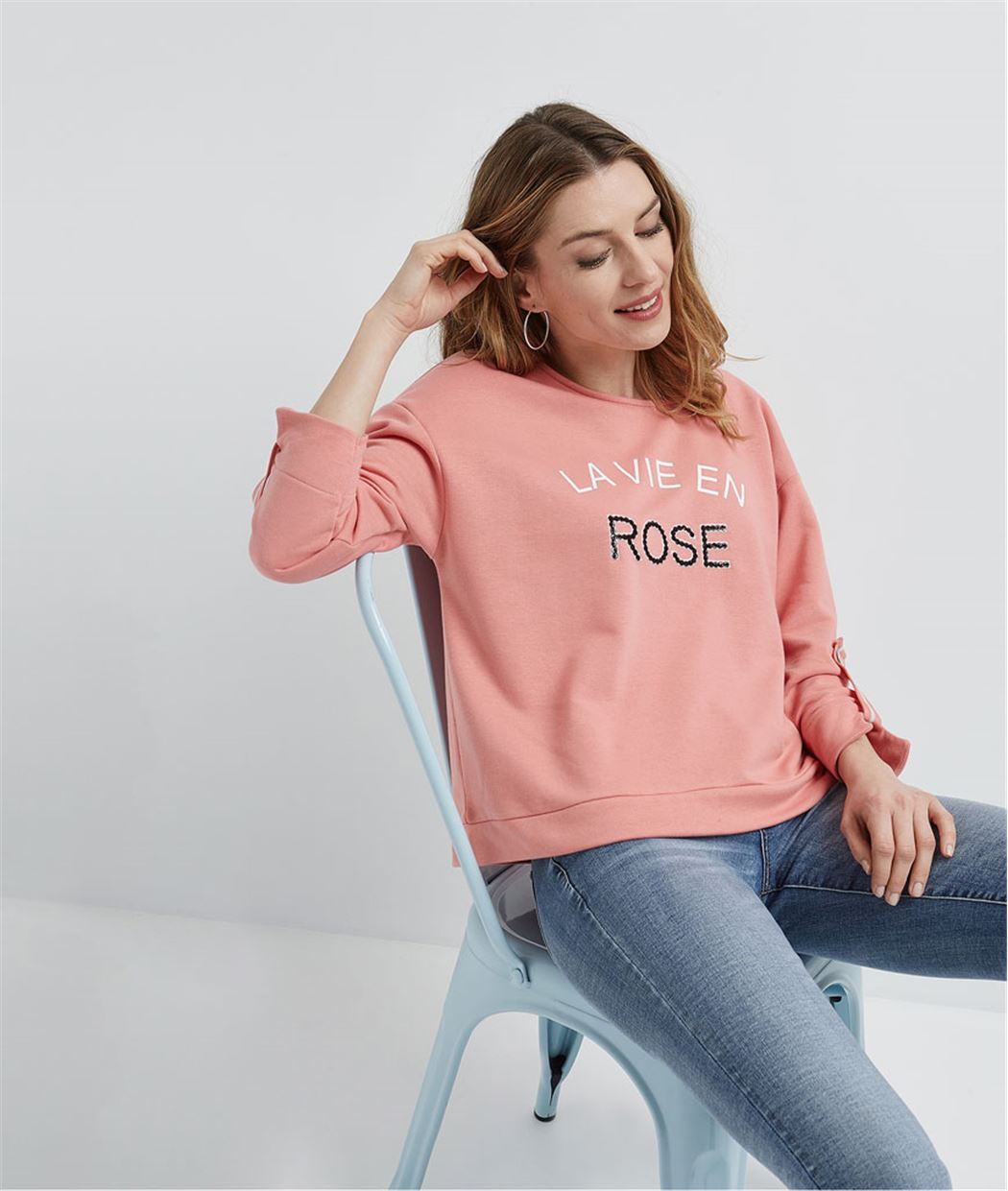 Sweat femme avec message ROSE