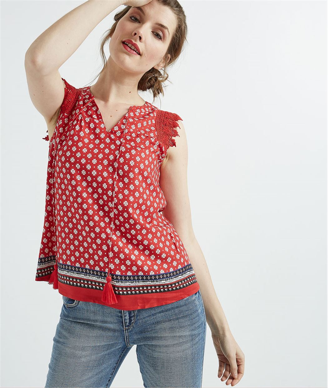 Blouse sans manches imprimée IMP.ROUGE