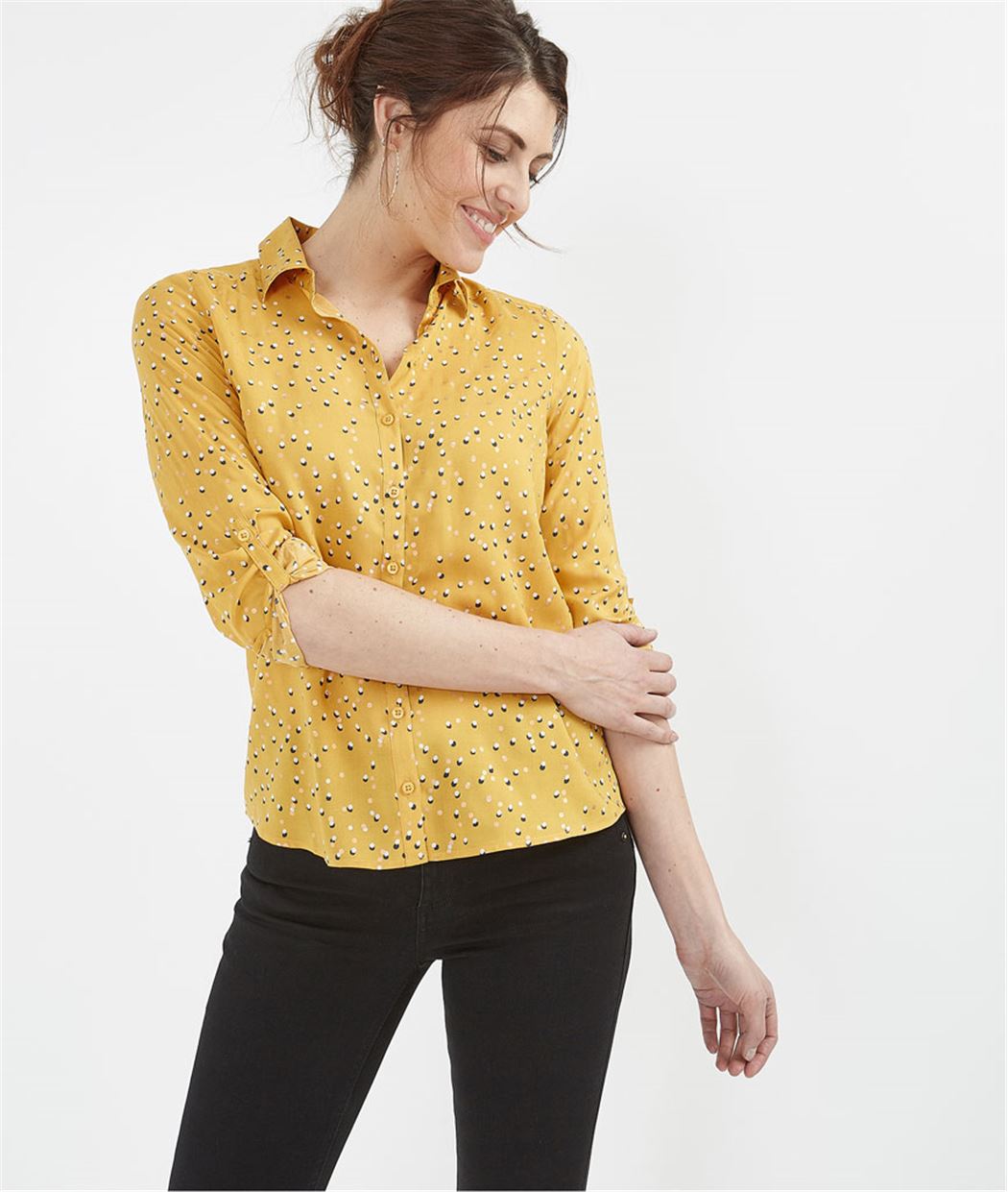 Chemise femme fluide safran imprimée IMPRIME