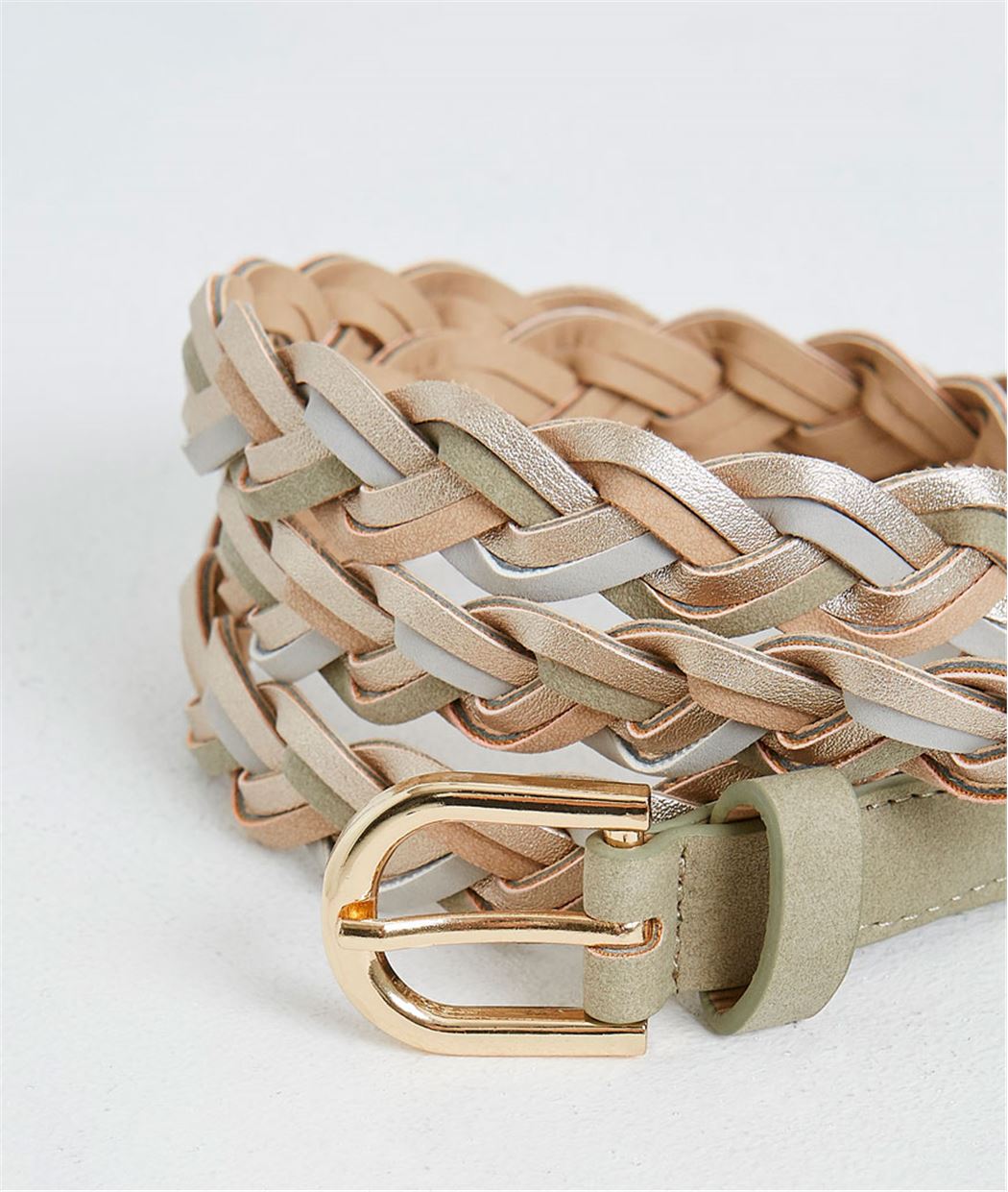 Ceinture femme tressée et irisée BLEU