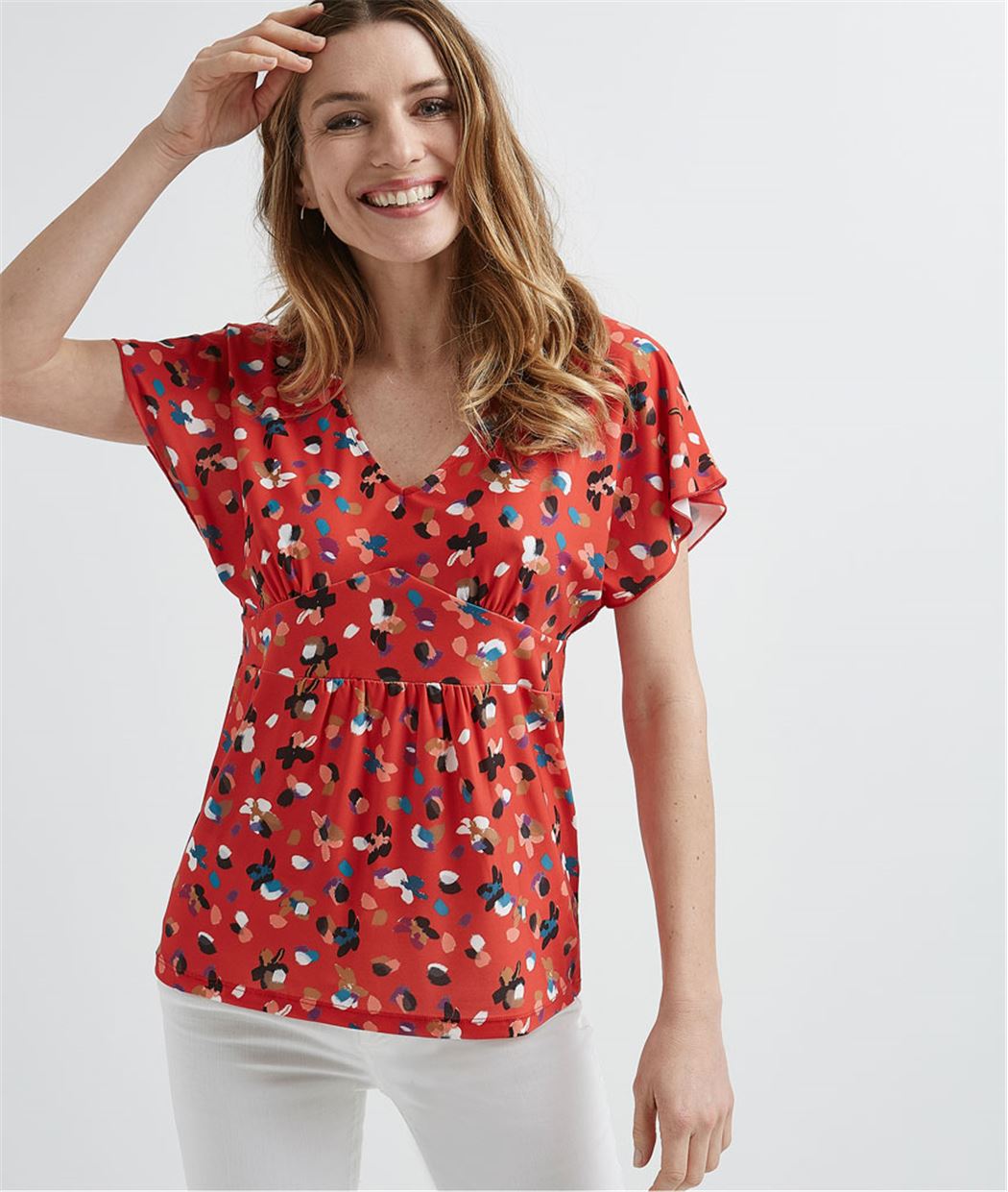 T-shirt femme coloré et volanté NOIR