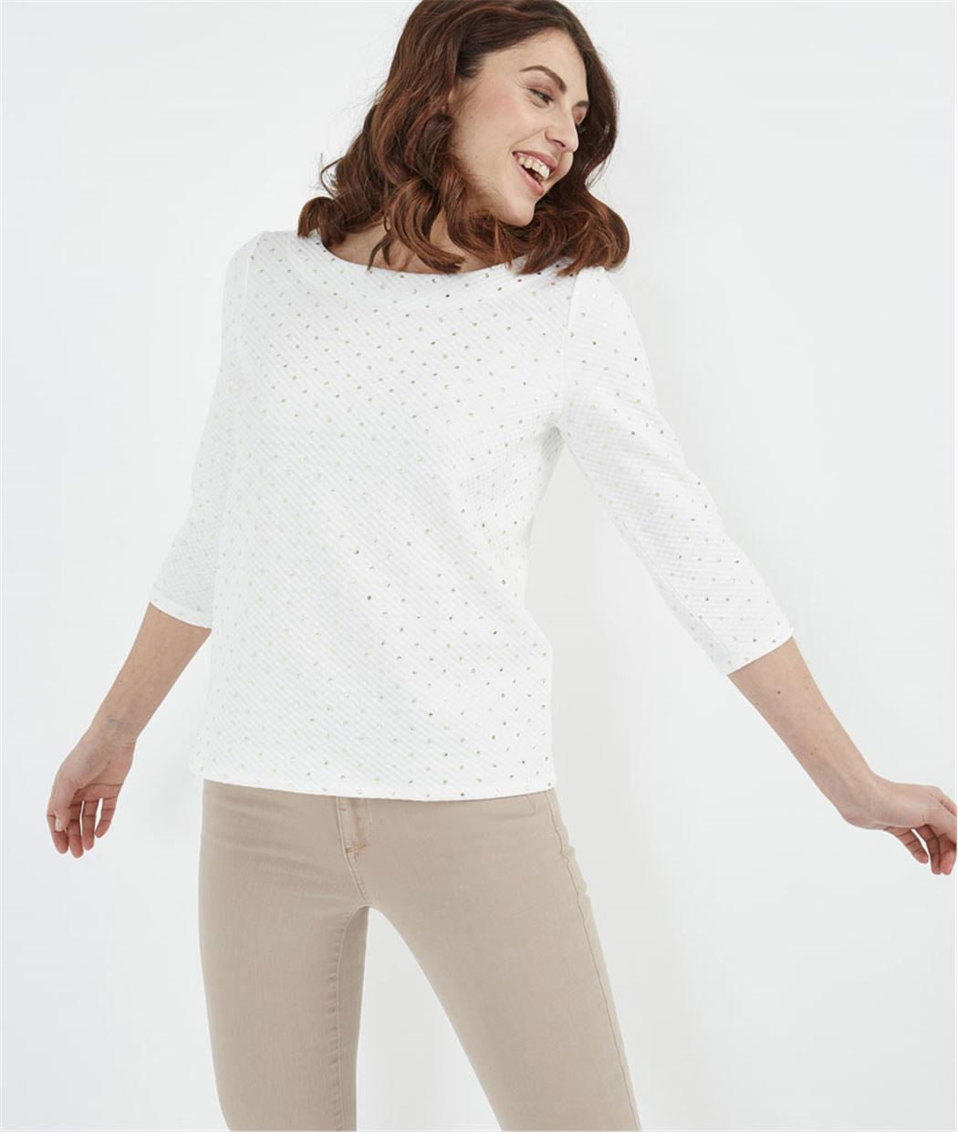 Sweat femme avec noeud dans le dos ECRU