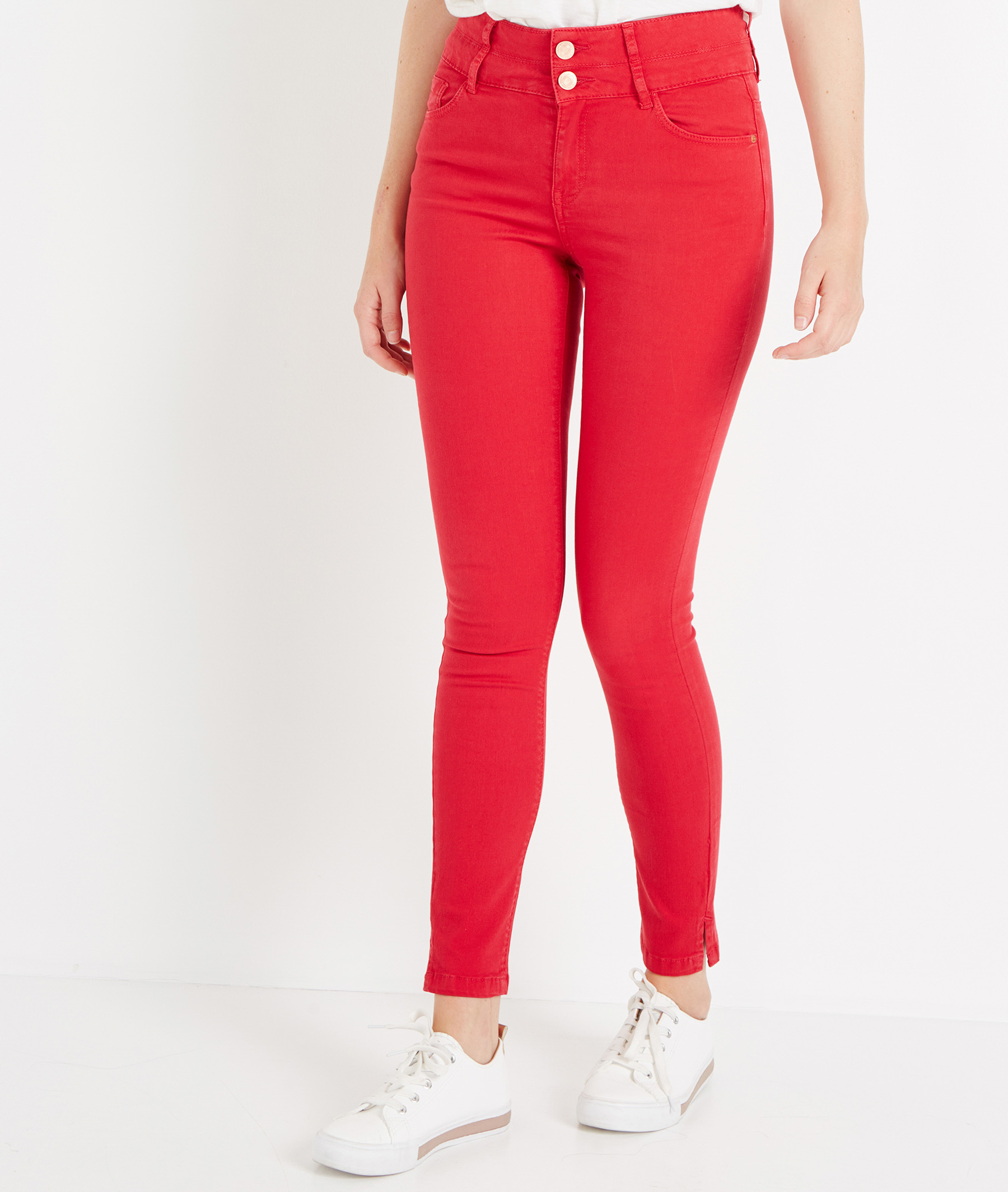 Jean 7/8ème taille haute FUCHSIA